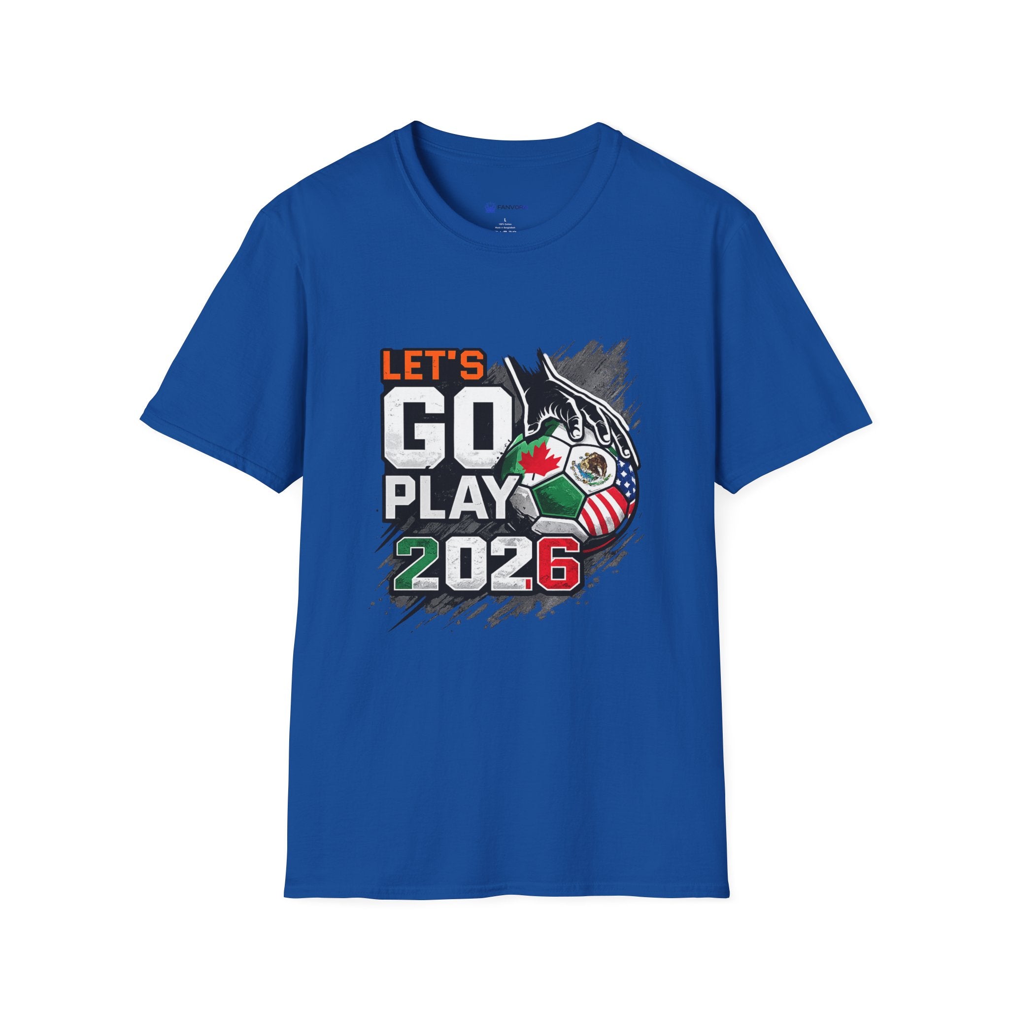 Let's Go Play 2026 Soccer T-Shirt — International Flags Tournament Tee