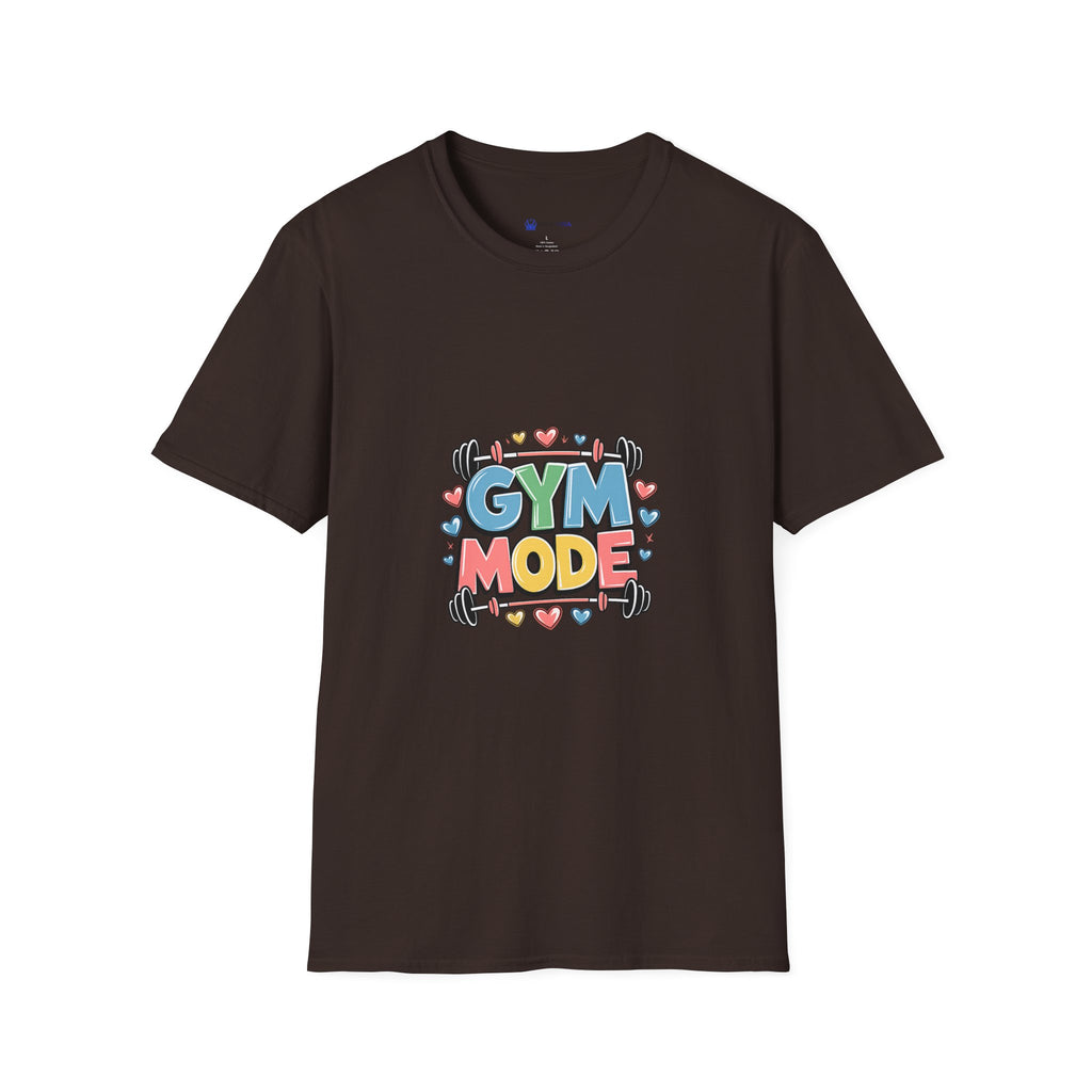 Gym Mode T-Shirt — Cute Barbell Fitness Tee for Gym Lovers