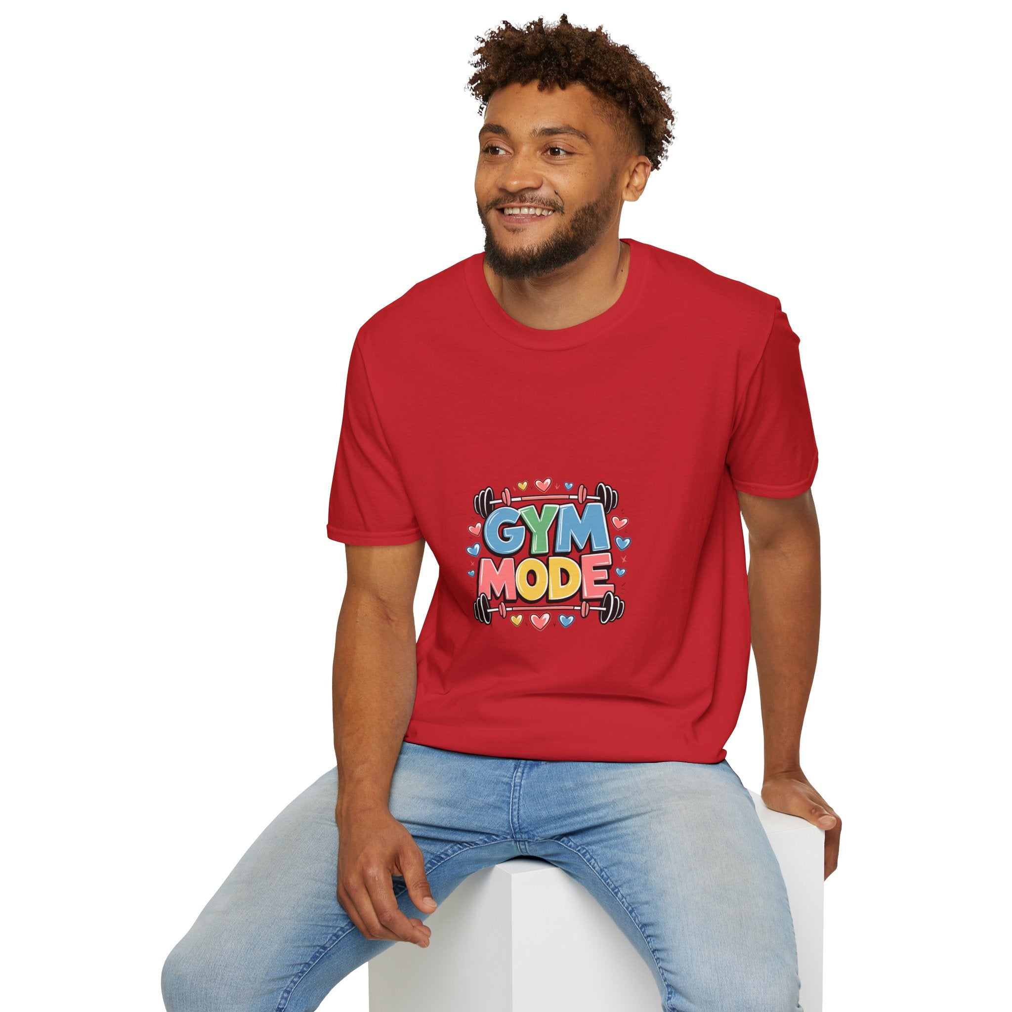 Gym Mode T-Shirt — Cute Barbell Fitness Tee for Gym Lovers