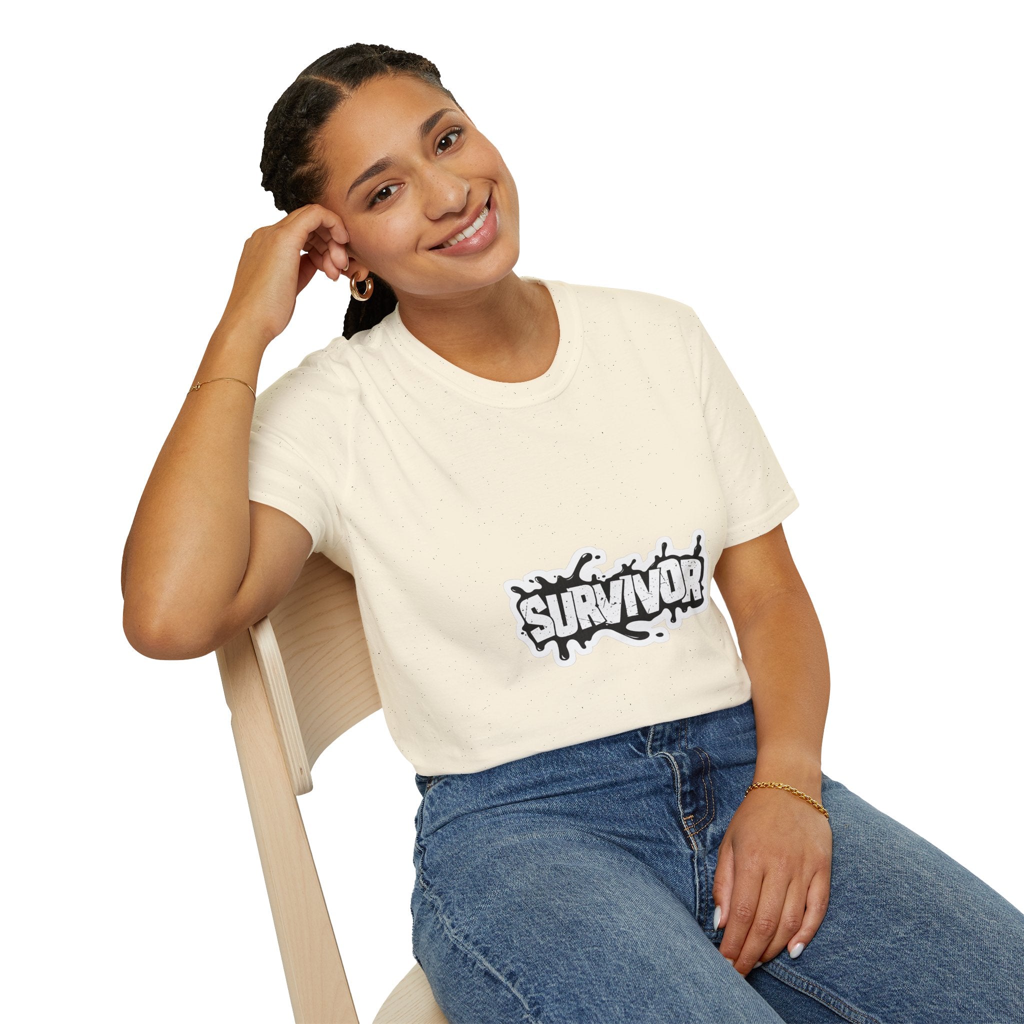 Survivor Graphic T-Shirt — Bold Grunge Logo Tee for Cancer, Trauma & Recovery Awareness
