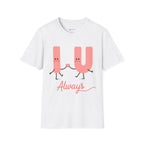 T-Shirt – Cute 'I  U Always' Kissing Letters Valentine's Tee