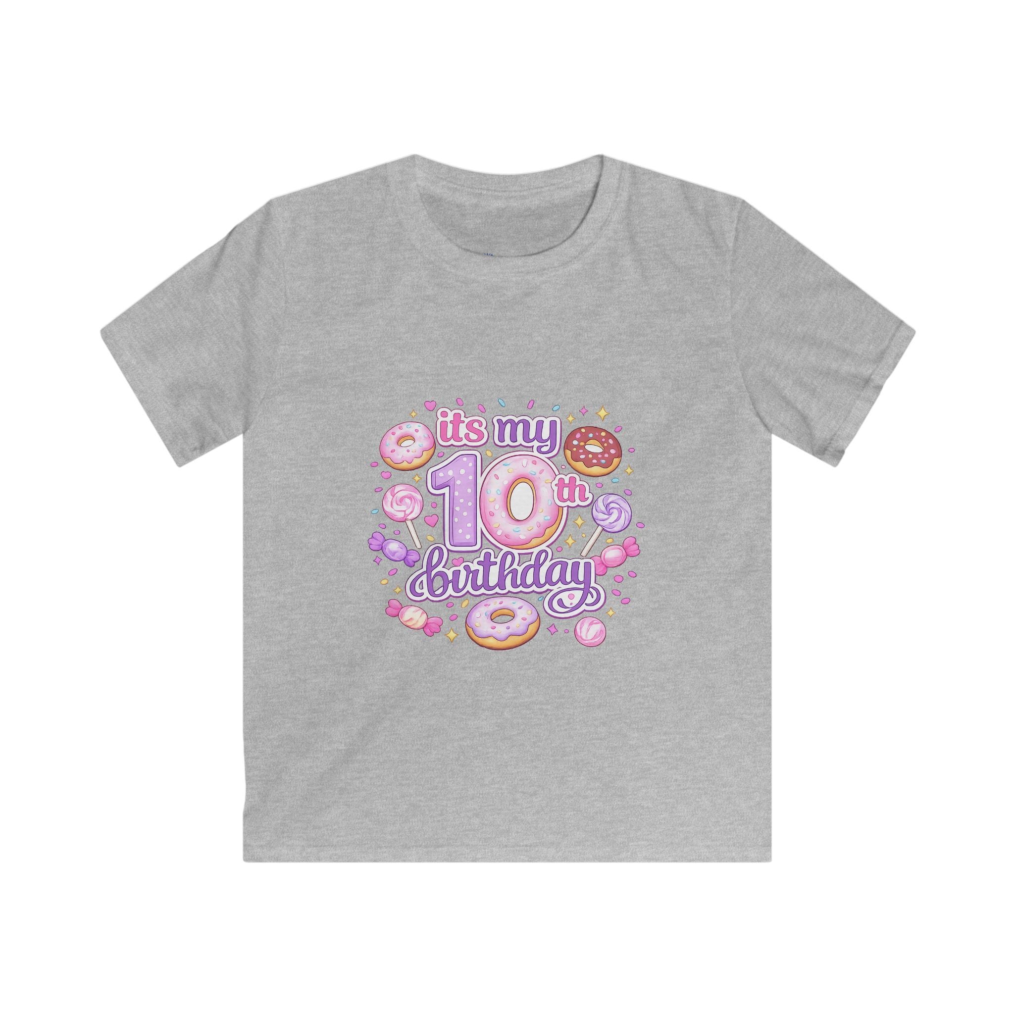 Kids 10th Birthday T-Shirt — “It's My 10th Birthday” Fun Donut Design