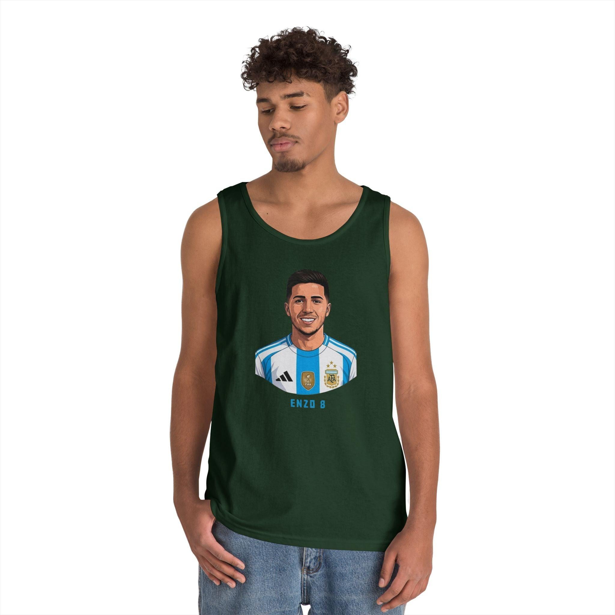 "I am Here to Stay" Argentina Soccer Star Tank Top — Jersey Portrait World Cup 2026.