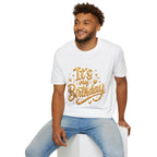 Birthday T-Shirt — "It's My Birthday" Gold Glitter Script Party Tee
