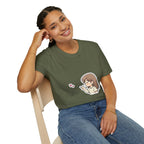 Kawaii Girl Blowing Hearts T-Shirt — Cute Anime Graphic Tee