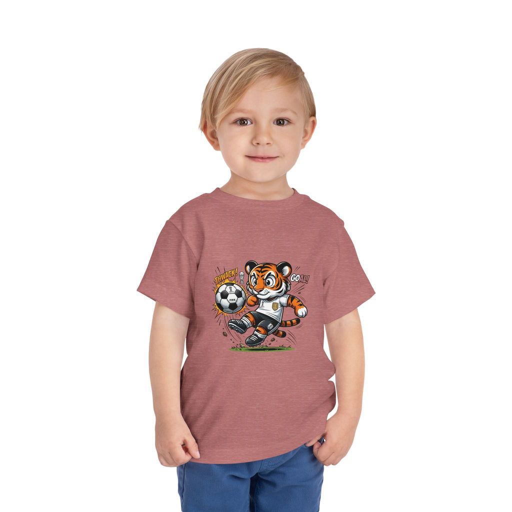 Toddler Soccer Tiger Tee — Cute Kicking Tiger Football Shirt for Kids