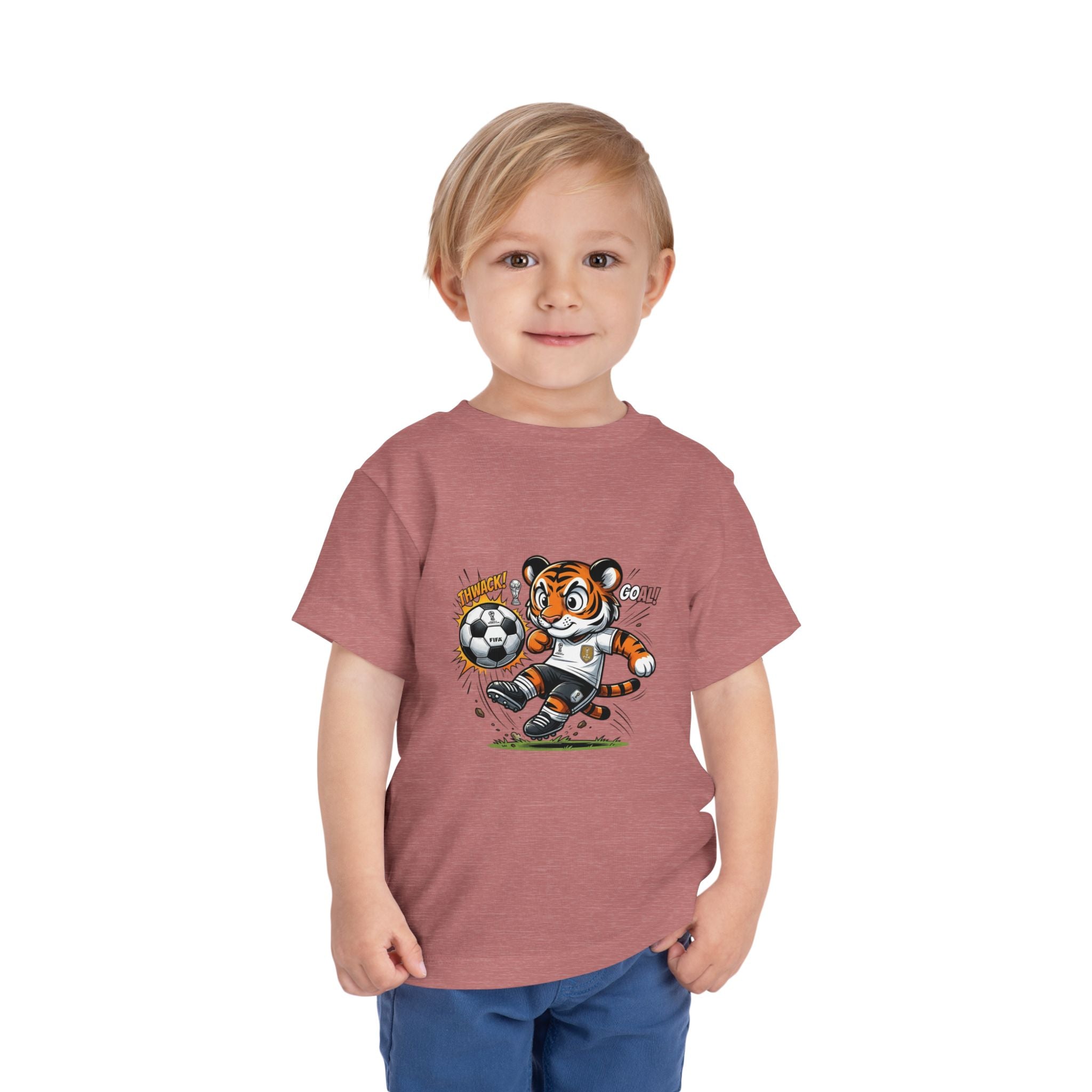 Toddler Soccer Tiger Tee — Cute Kicking Tiger Football Shirt for Kids