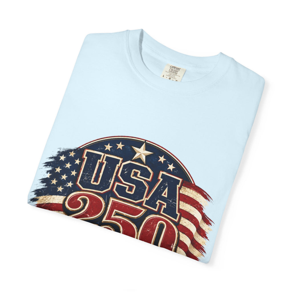 USA 250 T-Shirt — Patriotic "Serving Liberty Since 1776" Anniversary Tee