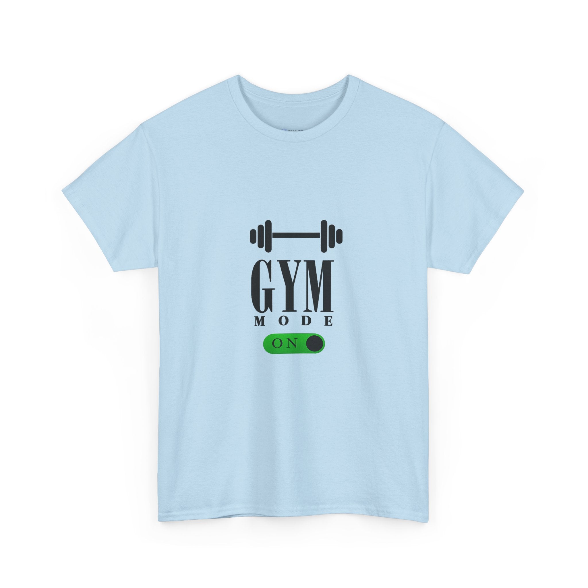Gym Mode On T-Shirt — Workout Tee with Barbell Graphic