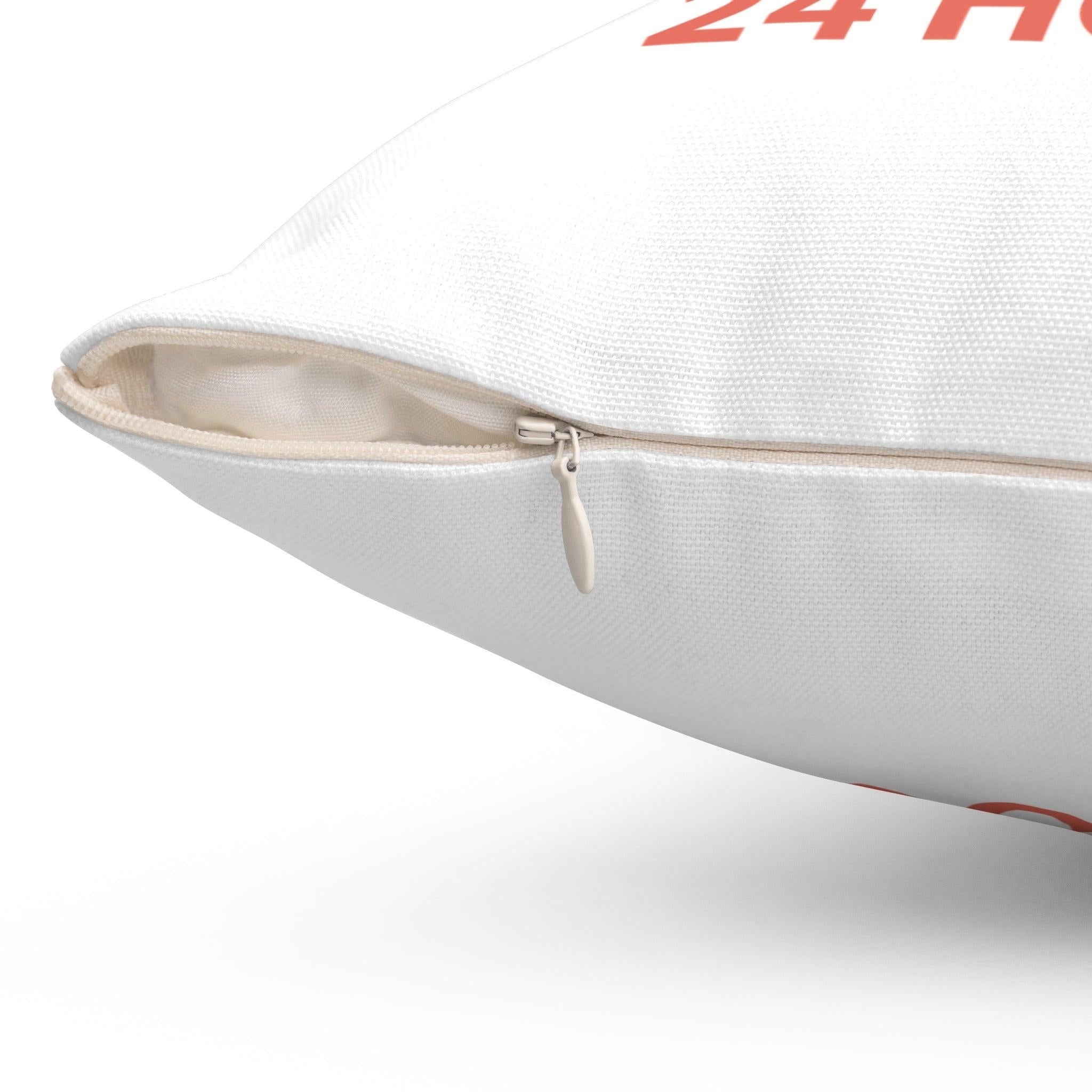 Inspirational 24 hours quote square pillow