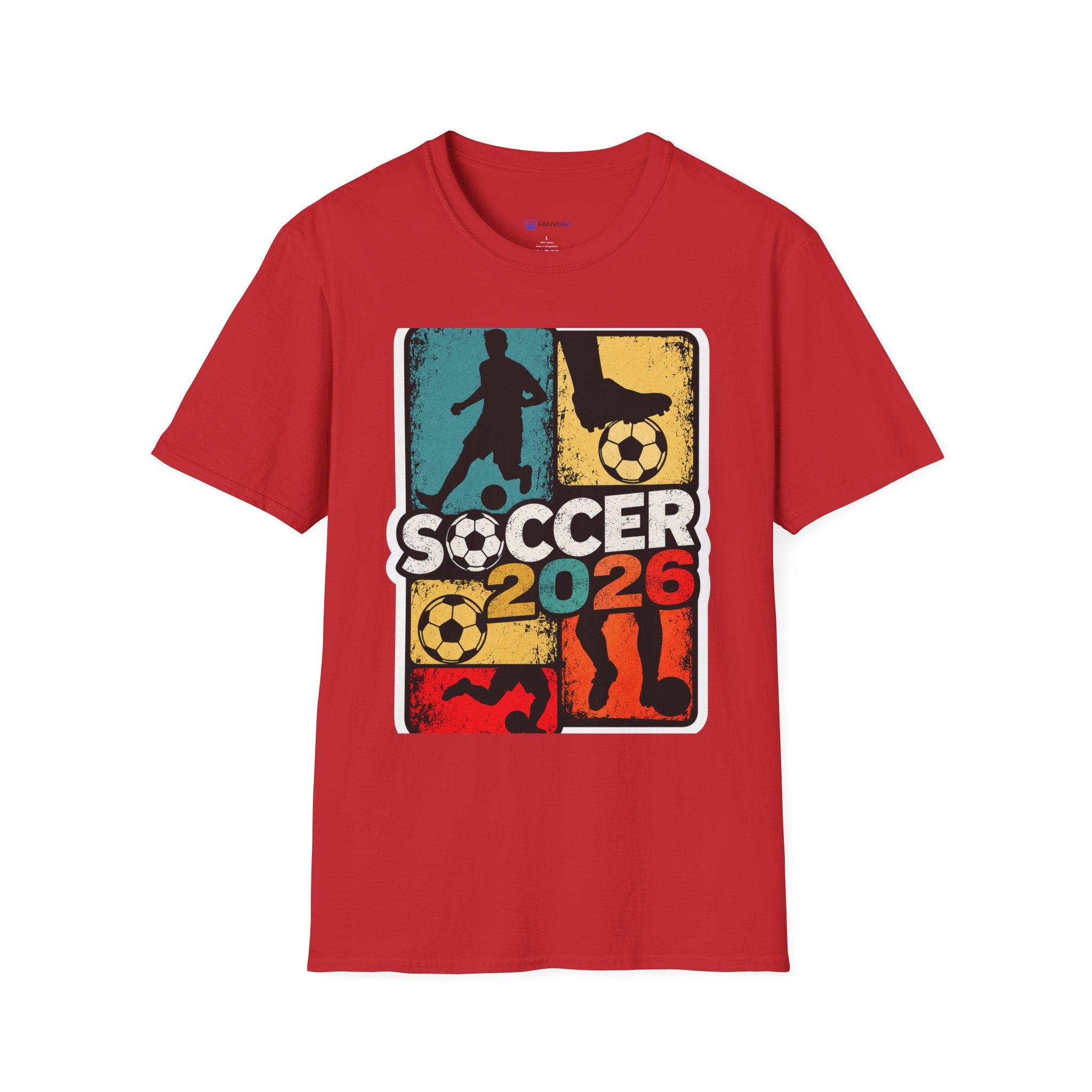 Soccer 2026 Retro colorful Graphic T-Shirt design.