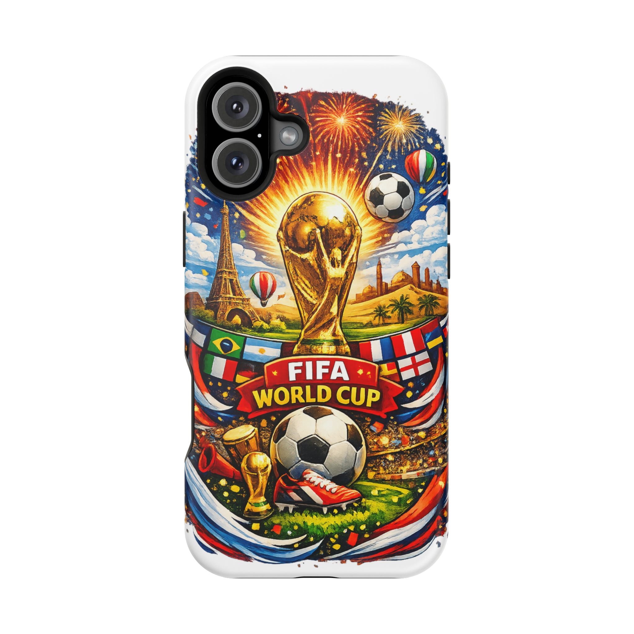 Soccer Magnetic Impact-Resistant Phone Case — FIFA Trophy Design