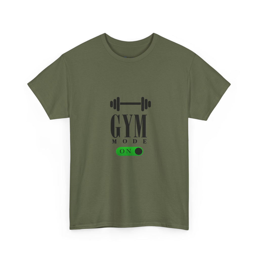 Gym Mode On T-Shirt — Workout Tee with Barbell Graphic