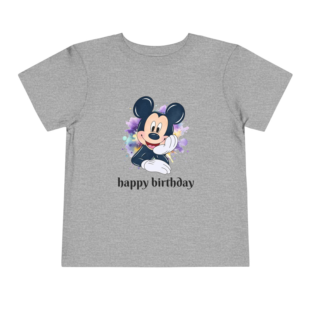 Toddler Tee — Cute Mickey "happy birthday" Birthday Shirt for Kids