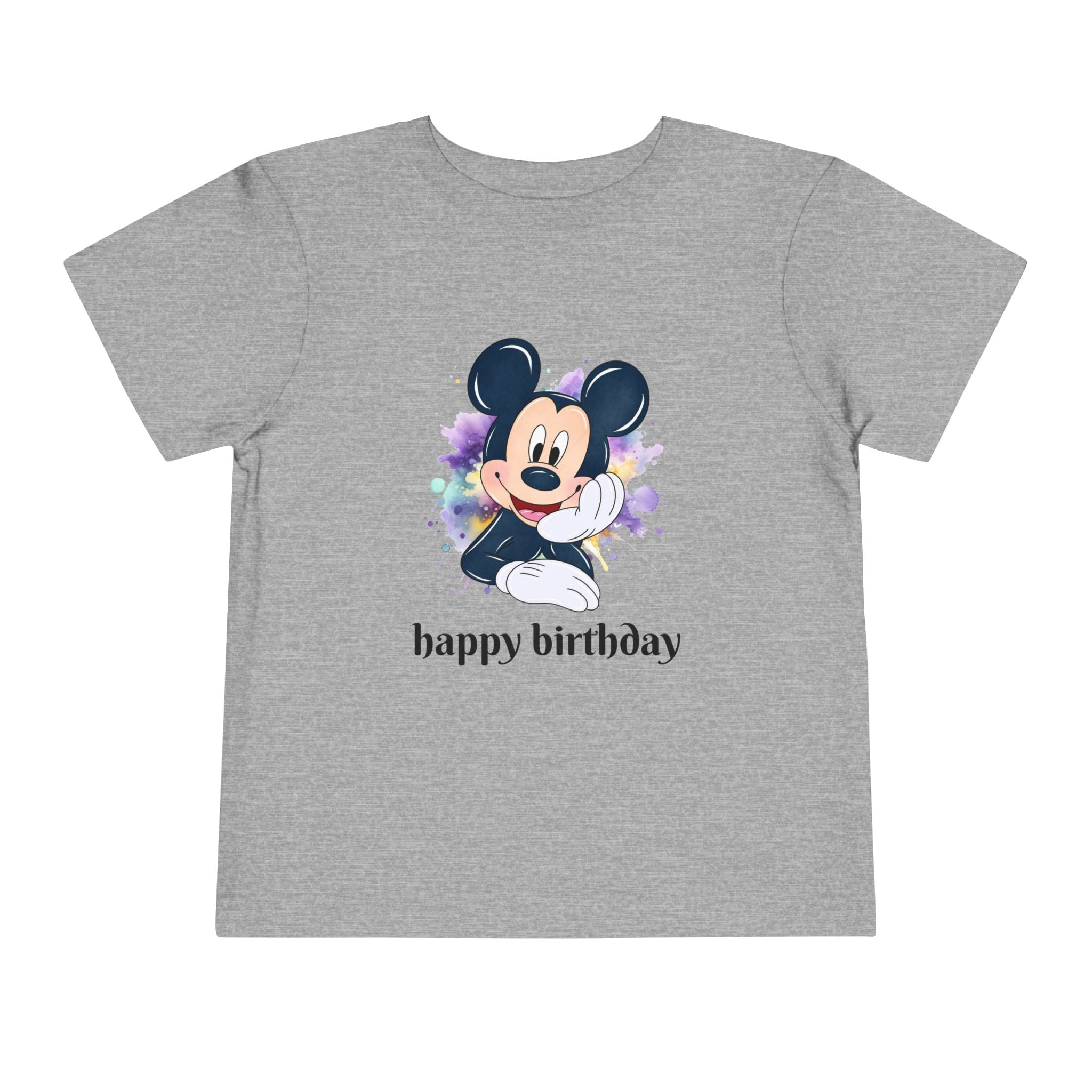 Toddler Tee — Cute Mickey "happy birthday" Birthday Shirt for Kids