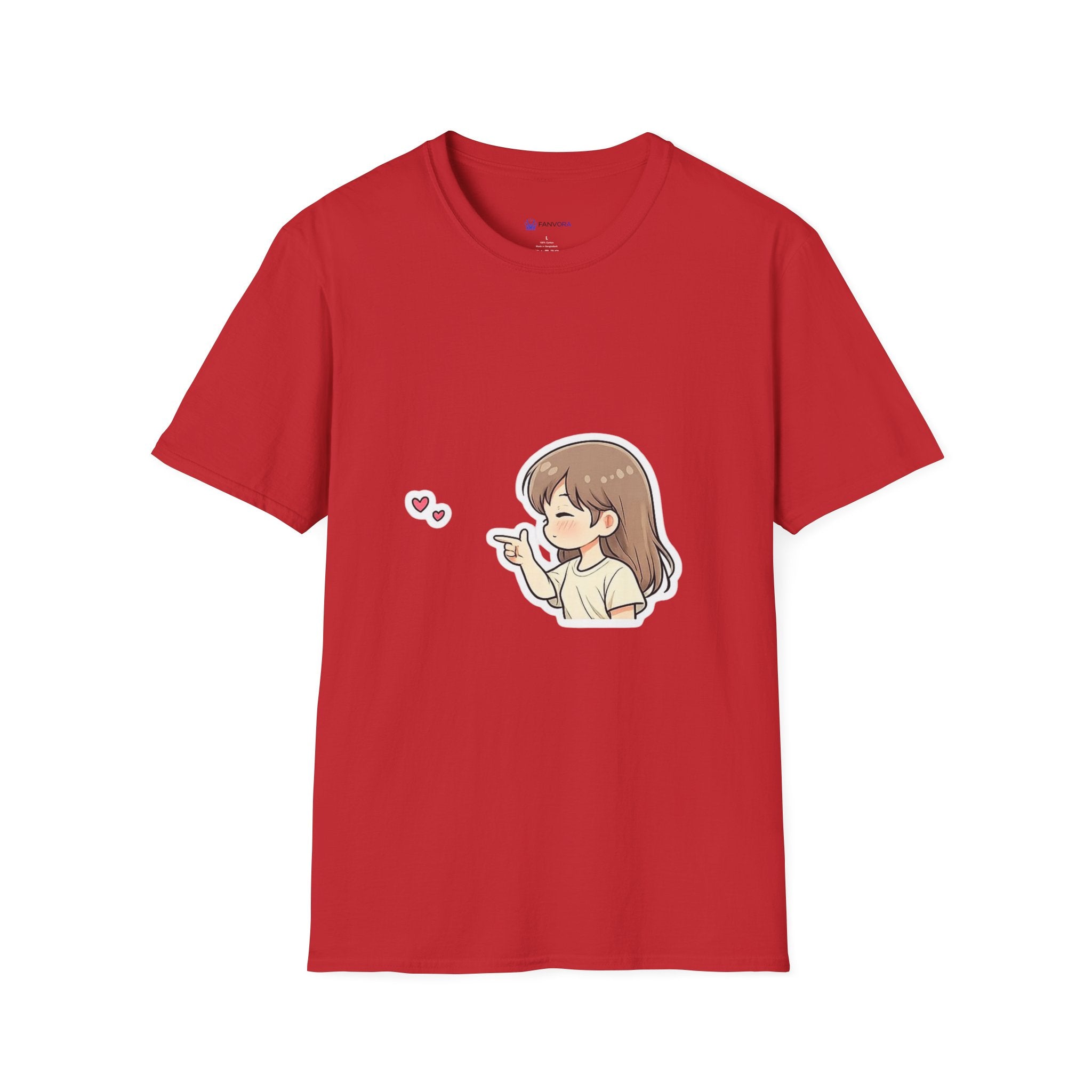Kawaii Girl Blowing Hearts T-Shirt — Cute Anime Graphic Tee