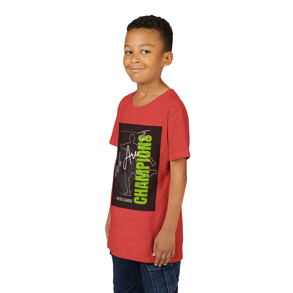 Youth Tee — "We Are Champions" Soccer Champion Graphic Shirt