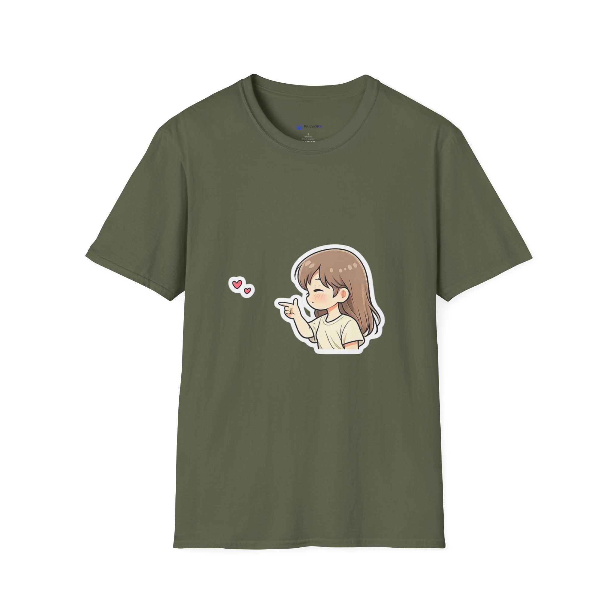 Kawaii Girl Blowing Hearts T-Shirt — Cute Anime Graphic Tee