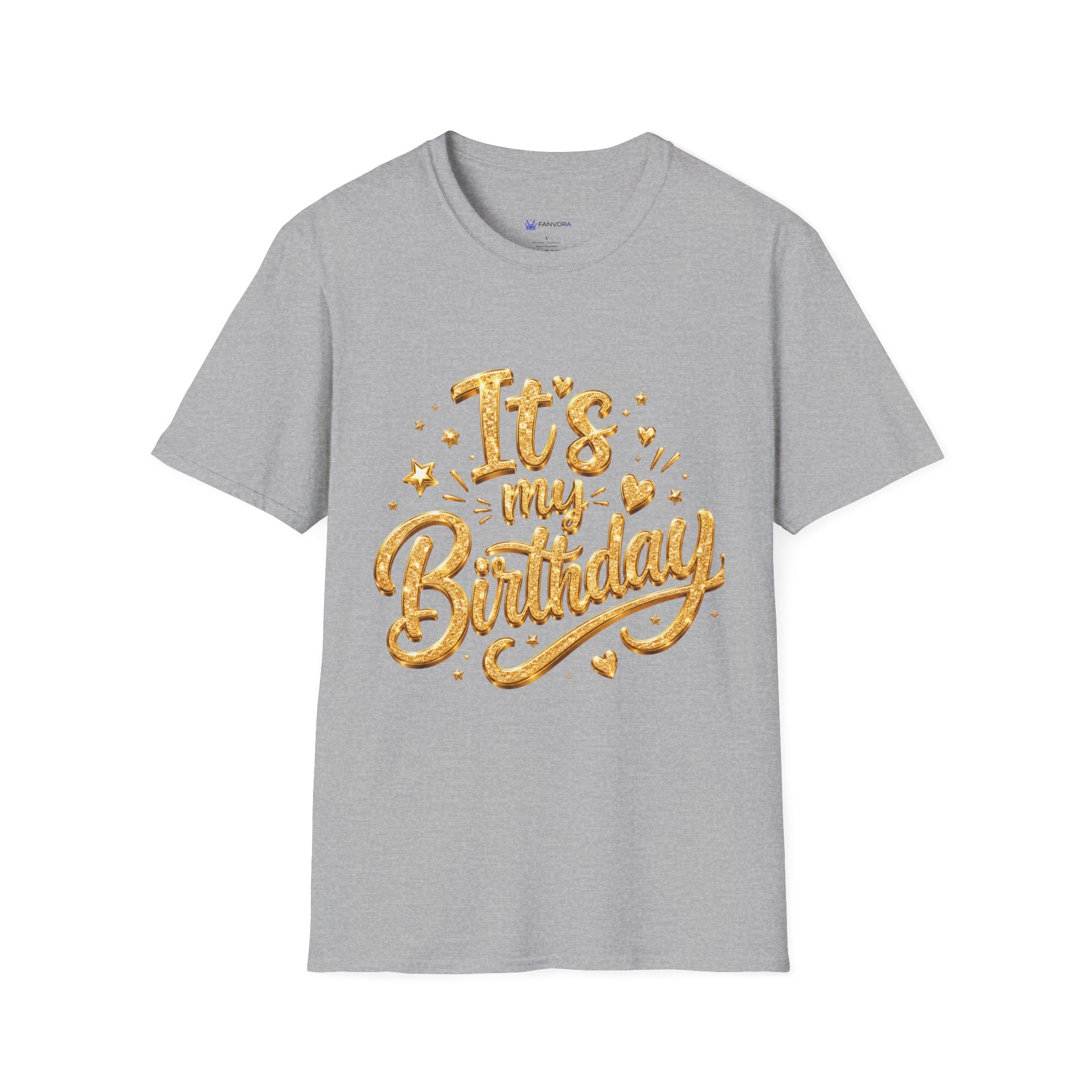 Birthday T-Shirt — "It's My Birthday" Gold Glitter Script Party Tee
