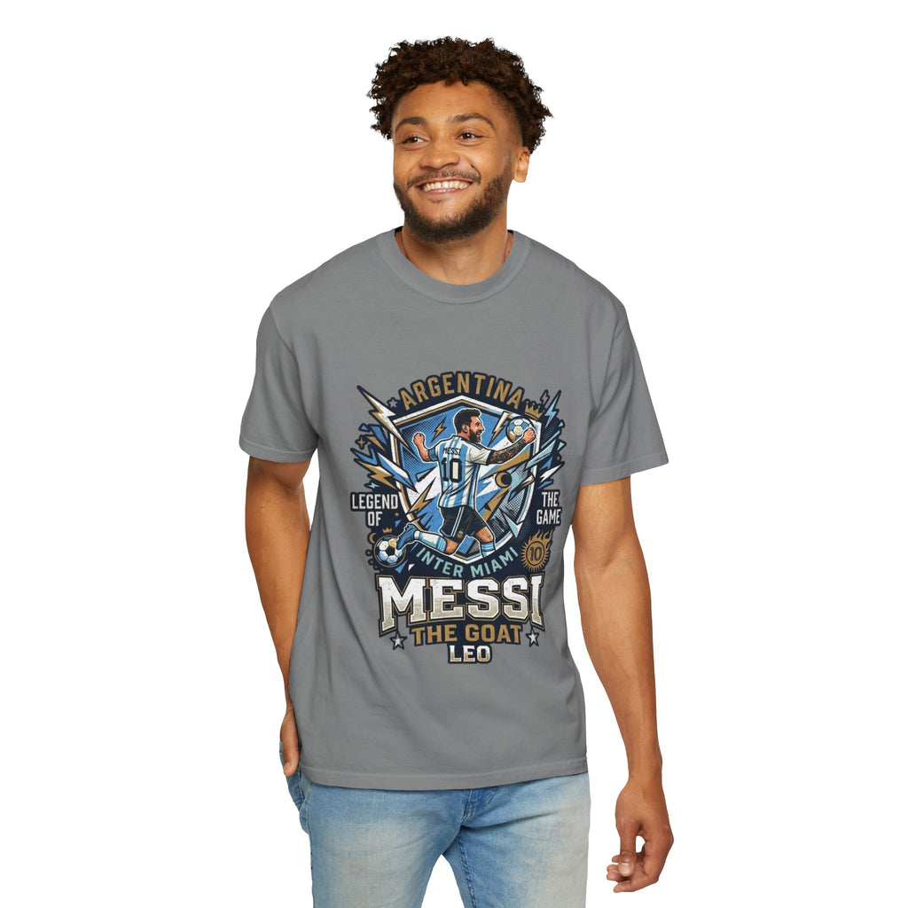 Messi "The GOAT" Soccer T-Shirt - Argentina Fan Version
