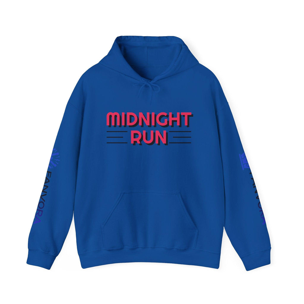 Unisex Midnight Run Hoodie — Retro Palm Beach Graphic Hooded Sweatshirt.