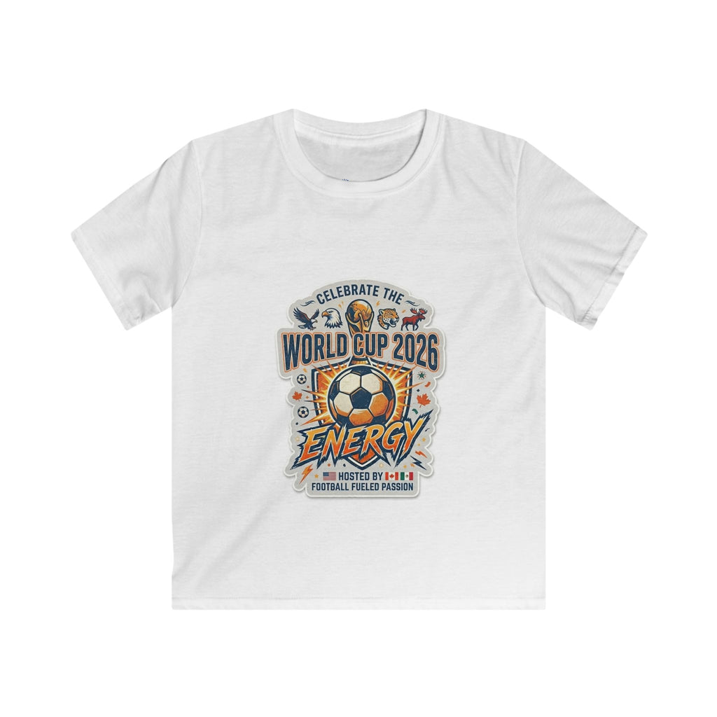 Kinder Fußball T-Shirt - „Feiere die WM 2026 Energie“ mit G.O.A.T. Cristiano CR7