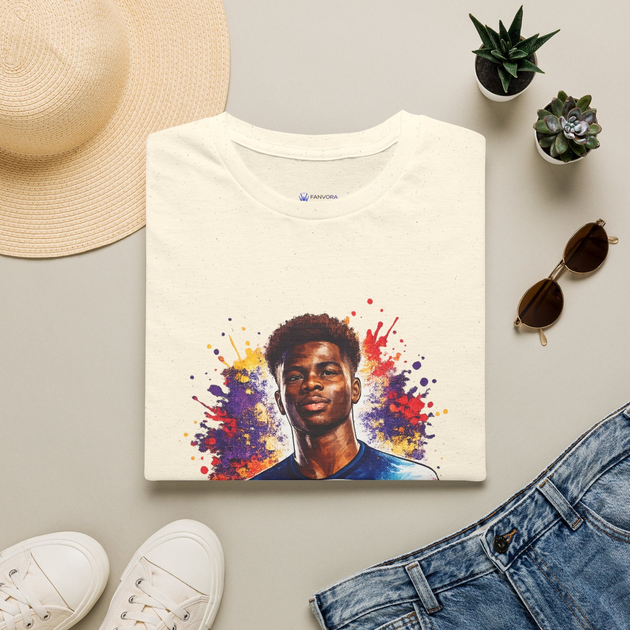England Lagend Portrait T-Shirt — Color Splash Football Fan Tee