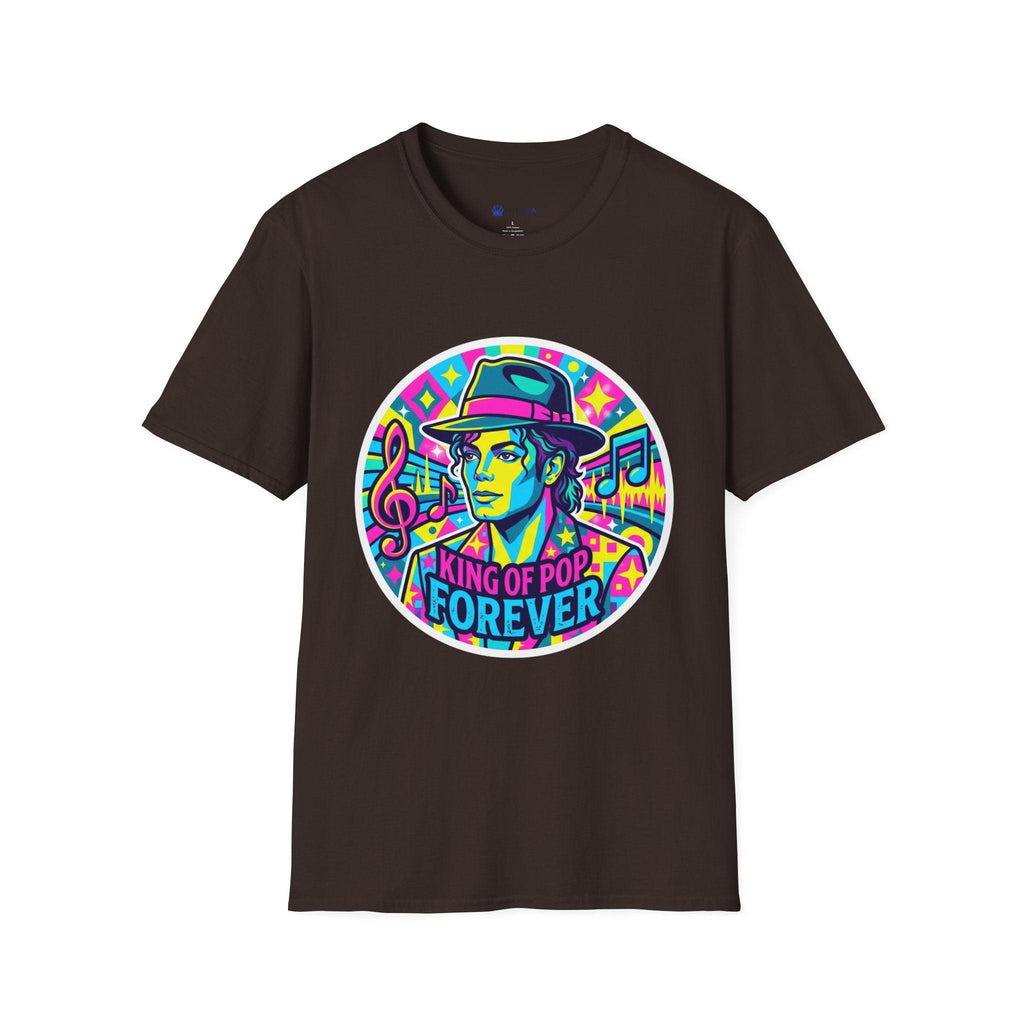 T-Shirt — King of Pop Forever Retro Neon Graphic Tee.