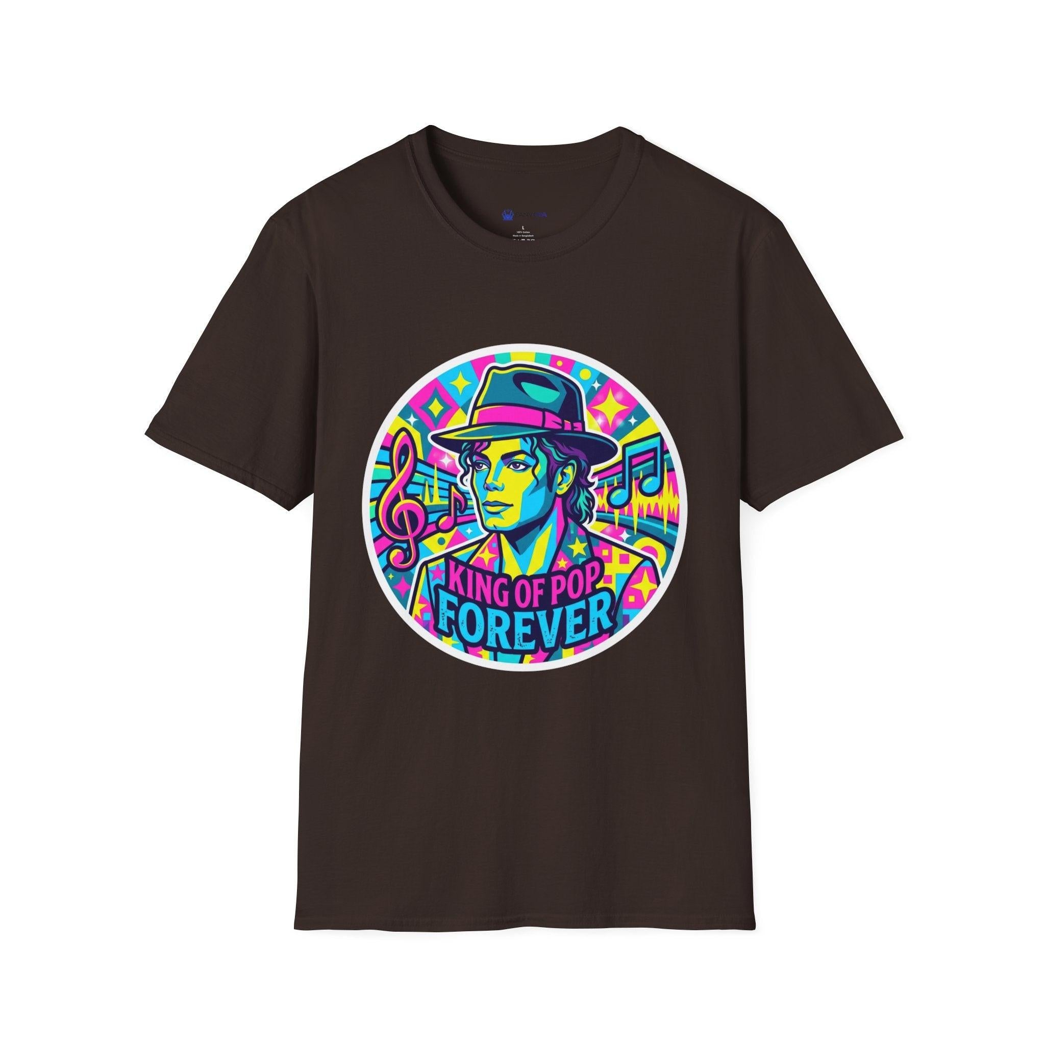 T-Shirt — King of Pop Forever Retro Neon Graphic Tee.