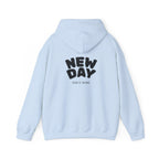 New Day Hoodie — "I'm Happy" Minimal Positive Graphic Sweatshirt.
