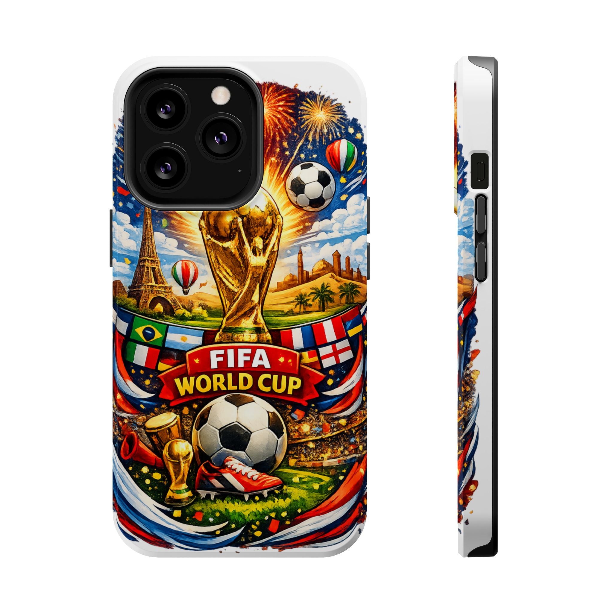 Soccer Magnetic Impact-Resistant Phone Case — FIFA Trophy Design