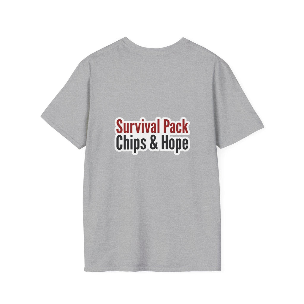 Unisex - Legends Unite Fans’ Choice World Cup T-Shirt — “Survival Pack: Chips & Hope”.