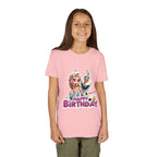 Kids' Birthday Tee - Cute Princess and Snowman "Happy Birthday" Graphic