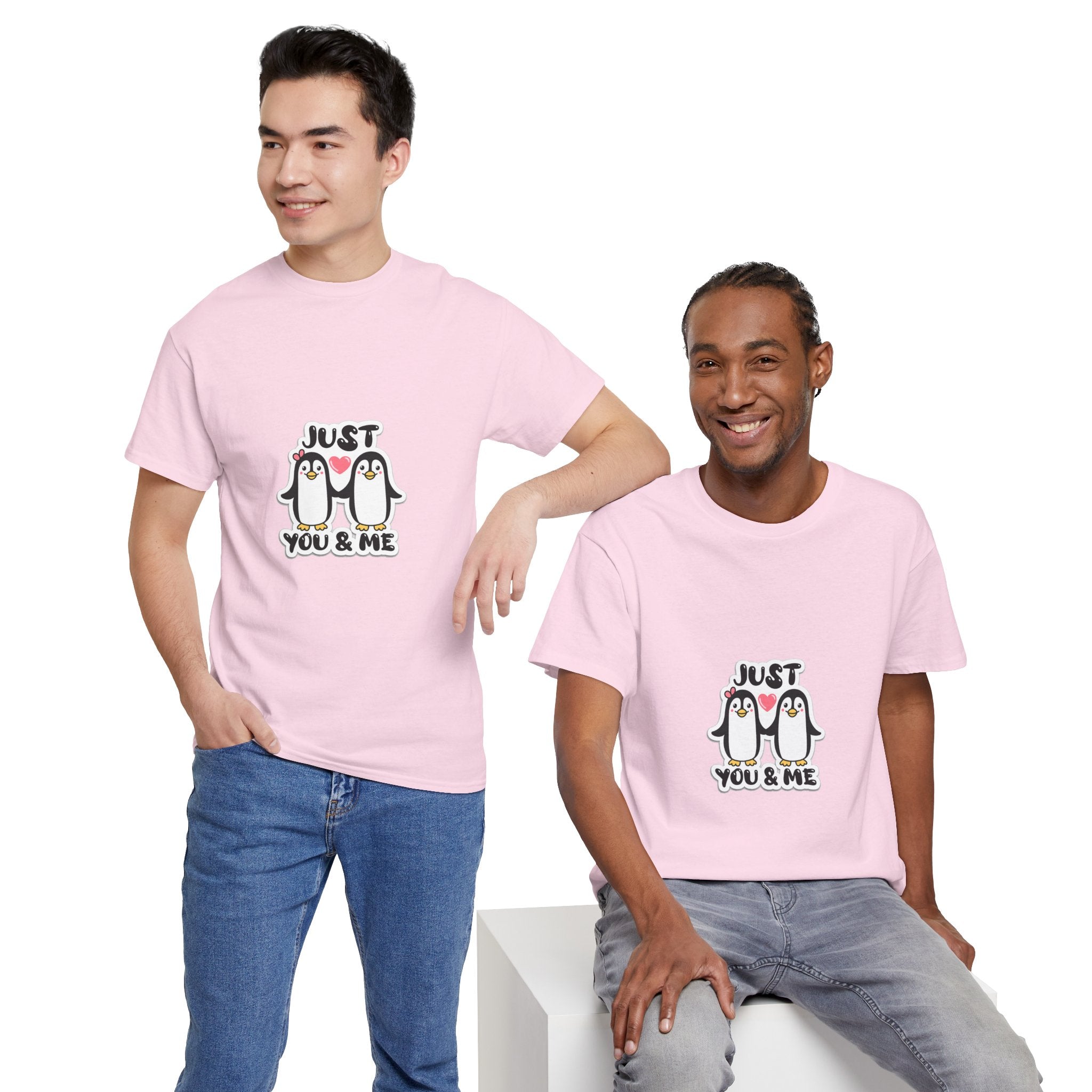 Just You & Me Penguin Tee — Cute Couples Graphic T-Shirt