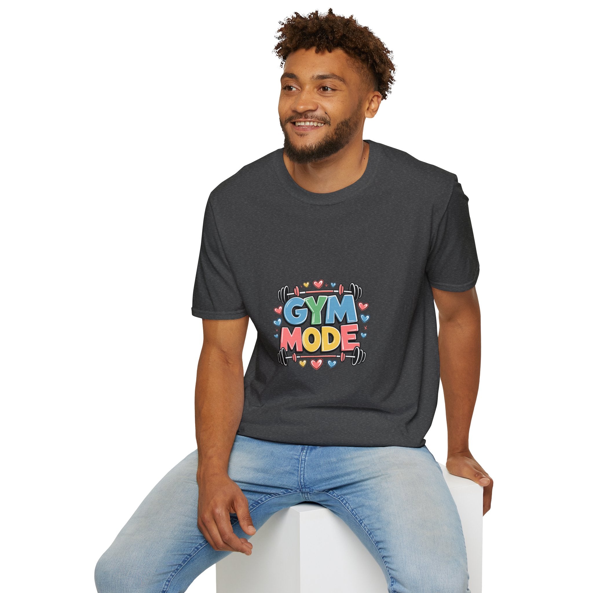 Gym Mode T-Shirt — Cute Barbell Fitness Tee for Gym Lovers