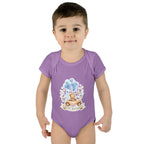 Baby Bodysuit - Blue Teddy Bear with Balloons "Happy Birthday" Infant Onesie