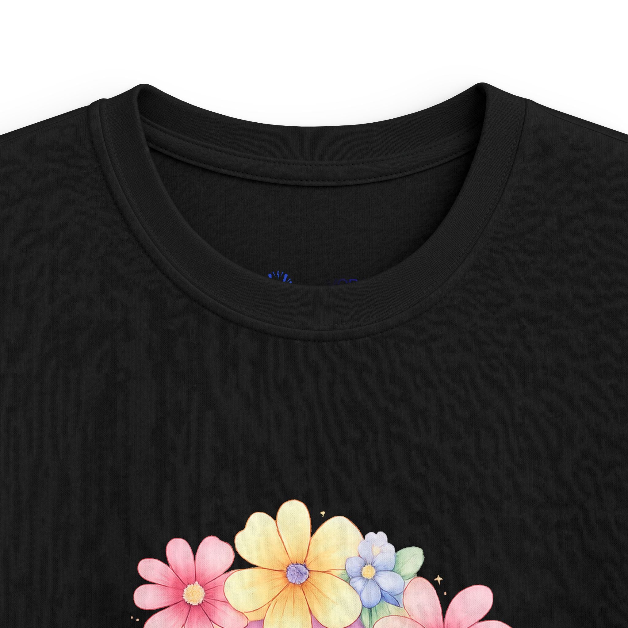 Kids Tee — Pastel Rainbow "Happy Birthday" Floral Design