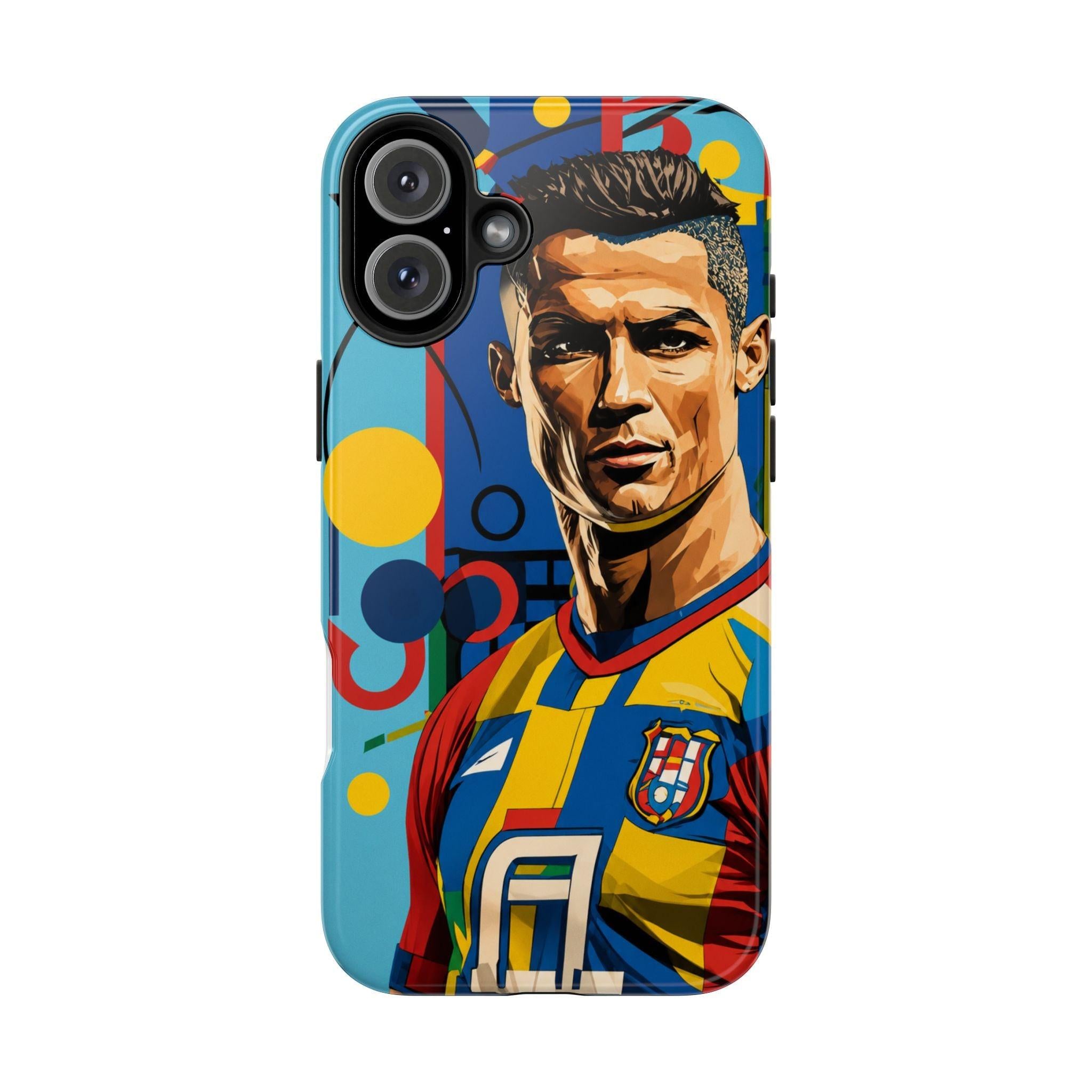 Portugal  legend Pop Art Tough Phone Case — Colorful Soccer Legend Protective Cover.