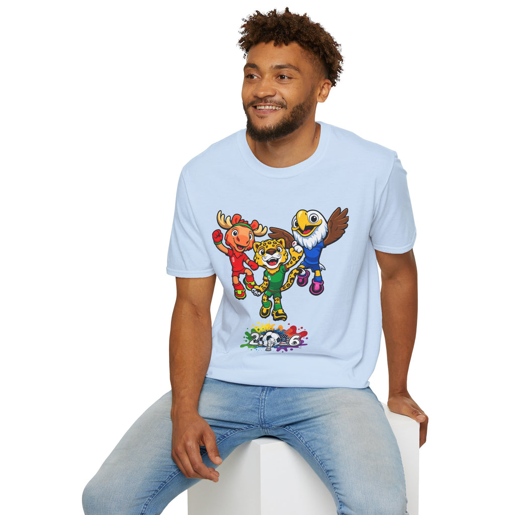 Kids Mascot Team T-Shirt — Cheerful Moose, Cheetah & Eagle Design
