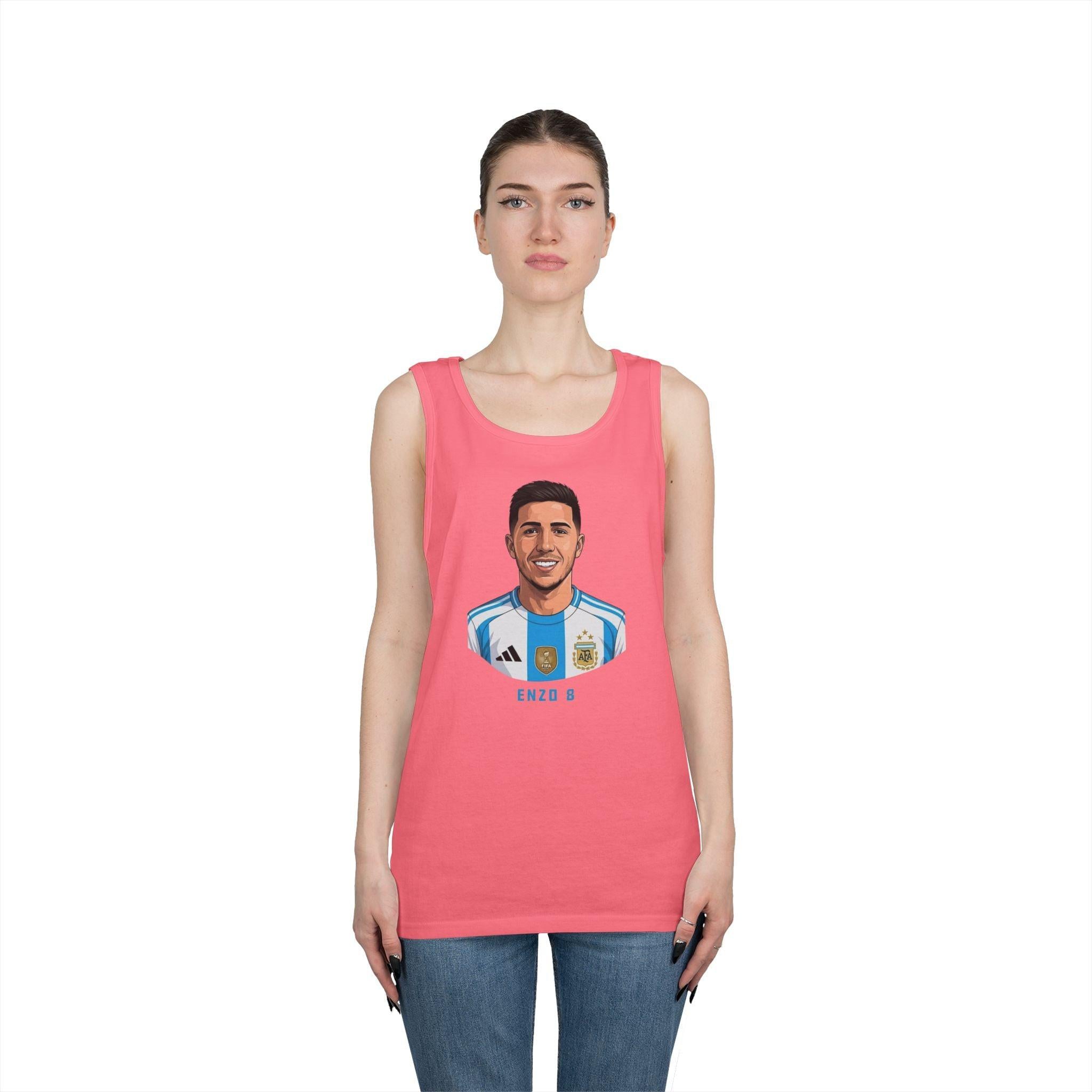 "I am Here to Stay" Argentina Soccer Star Tank Top — Jersey Portrait World Cup 2026.