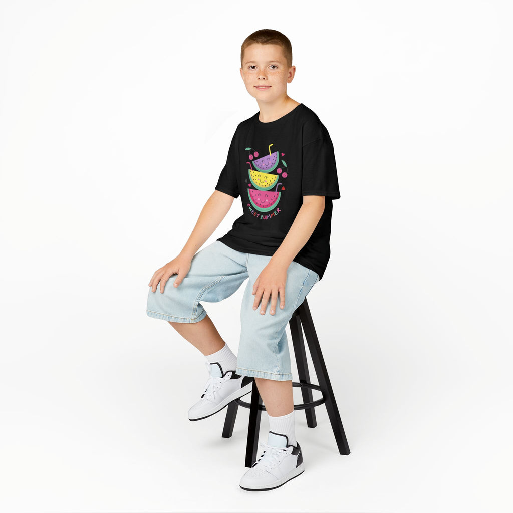 Kids T-Shirt — Cute Stacked Watermelon Illustration with "Sweet Things" Text
