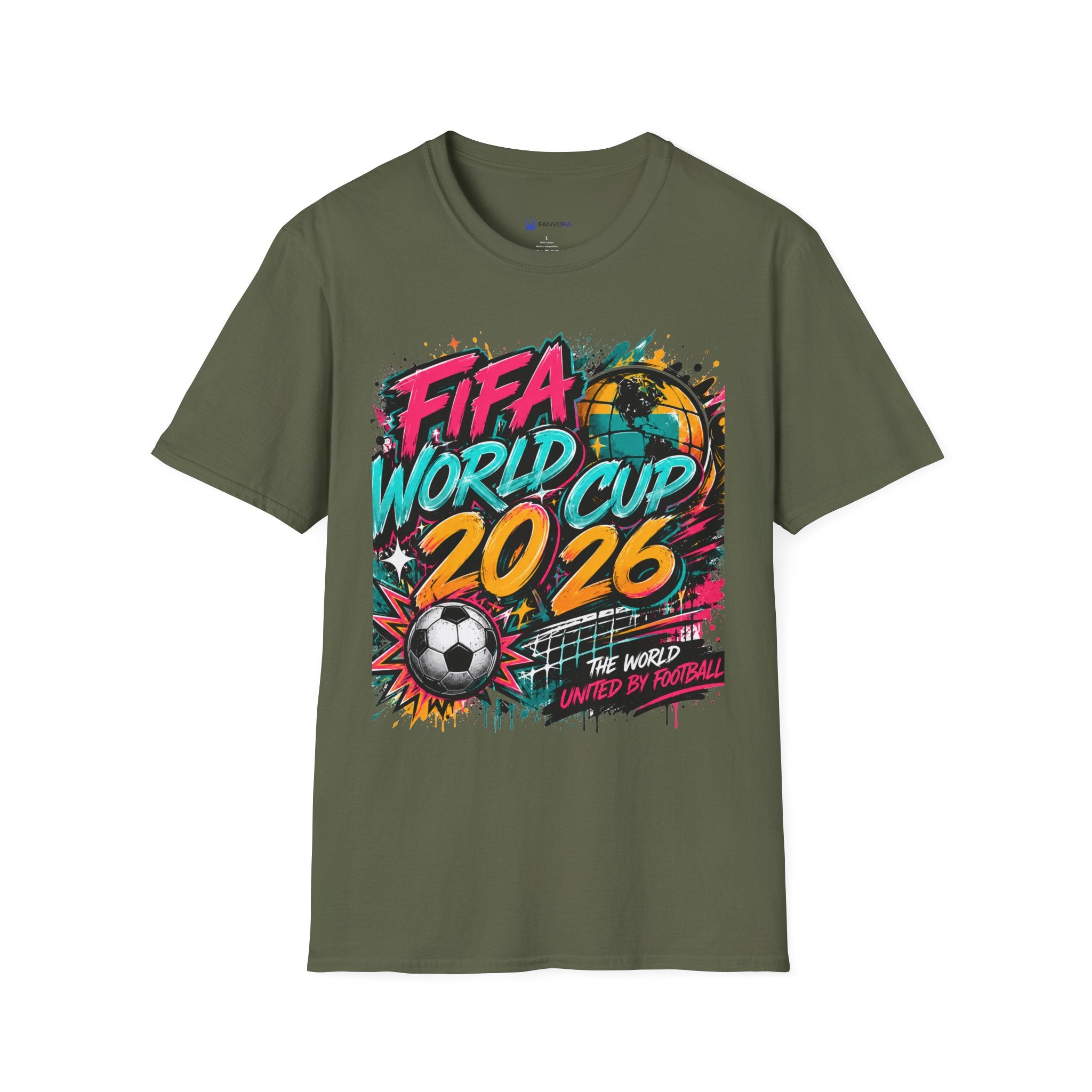 Soccer 2026 T-Shirt —  Bright color splash Graphic Tee.