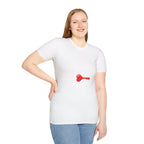 Heart Key T-Shirt — Minimal Red Key Heart Graphic Tee