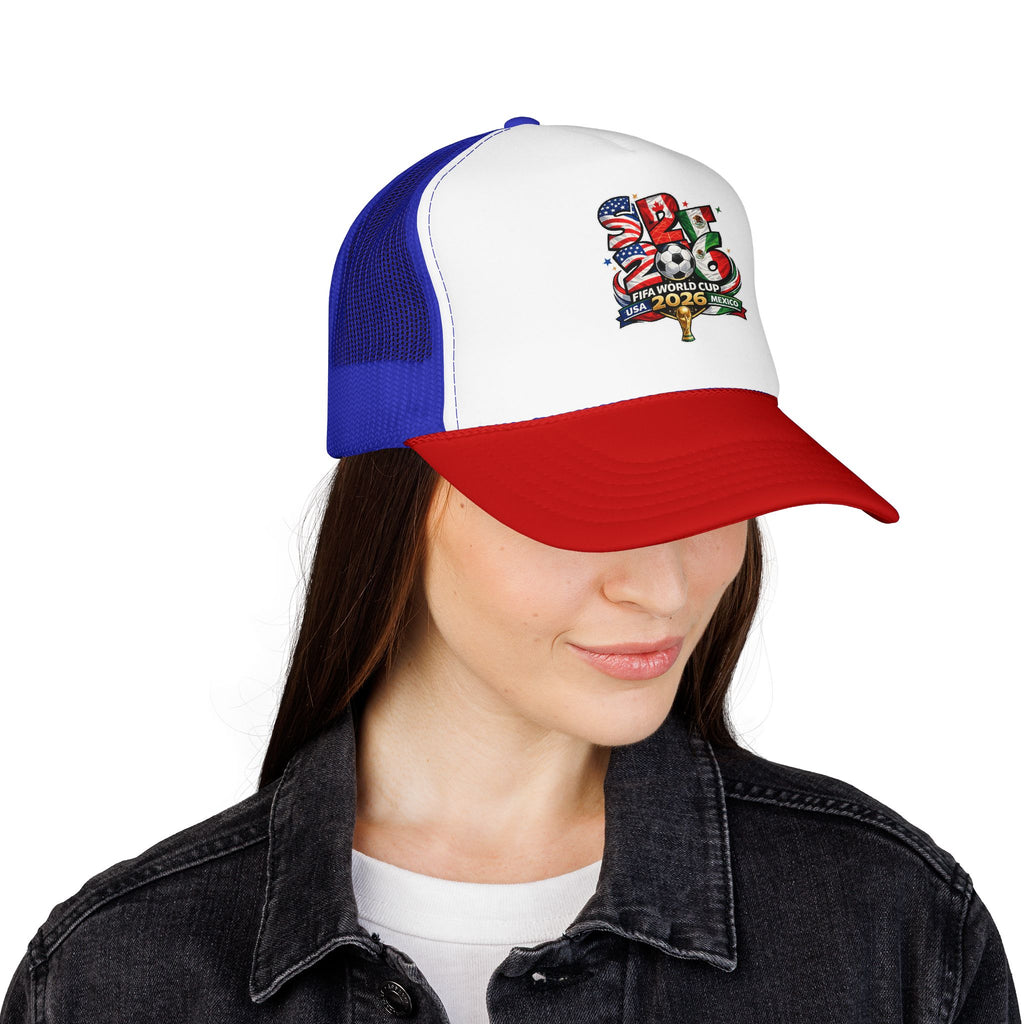 soccer cup 2026 Foam Trucker Hat — USA Soccer Patch Design