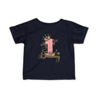 Infant Tee — "My 1st Birthday" Pink Crown First Birthday Shirt