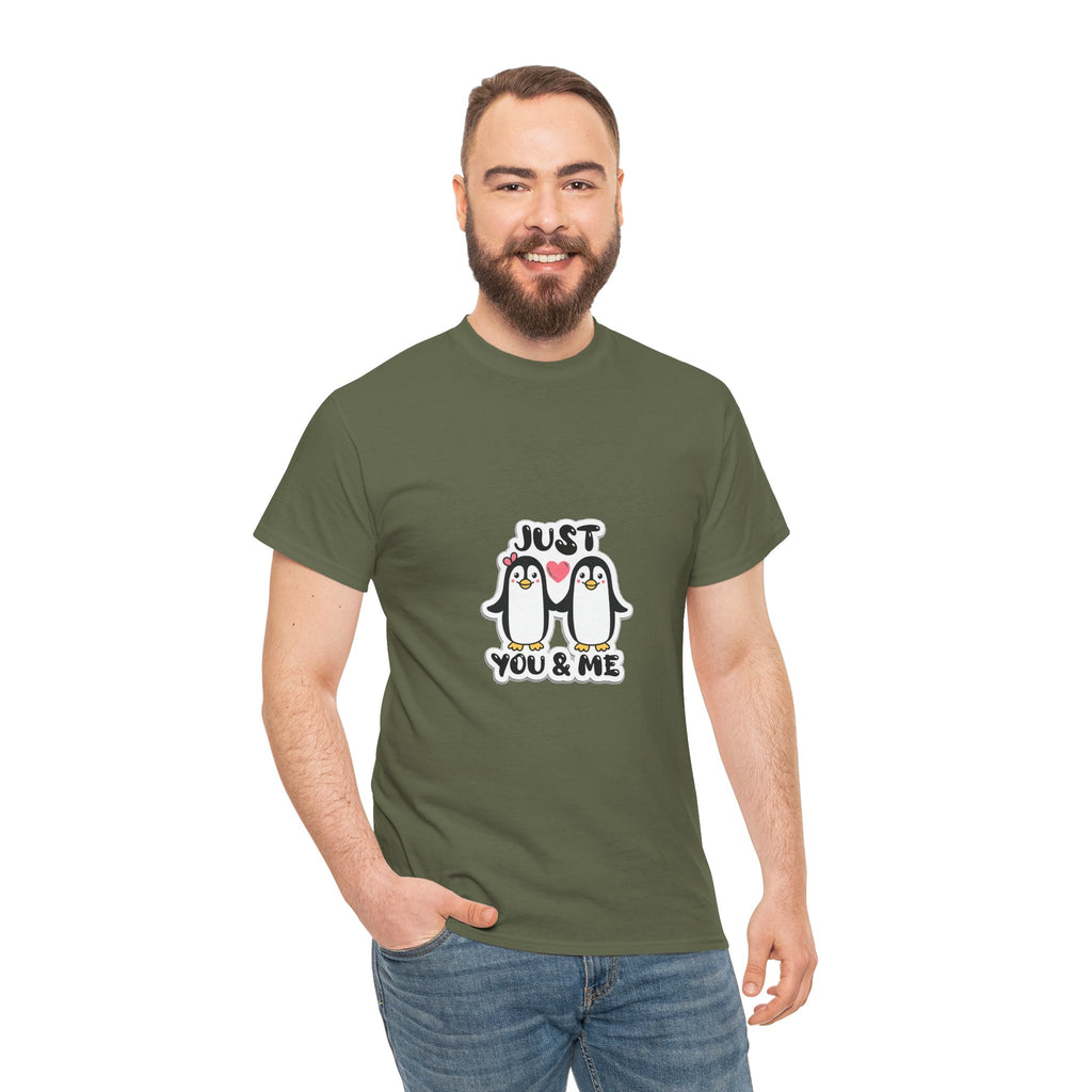 Just You & Me Penguin Tee — Cute Couples Graphic T-Shirt