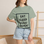 Unisex CR7 Fans Siuuu T-Shirt — Eat Sleep Siuuu Repeat Graphic Tee.