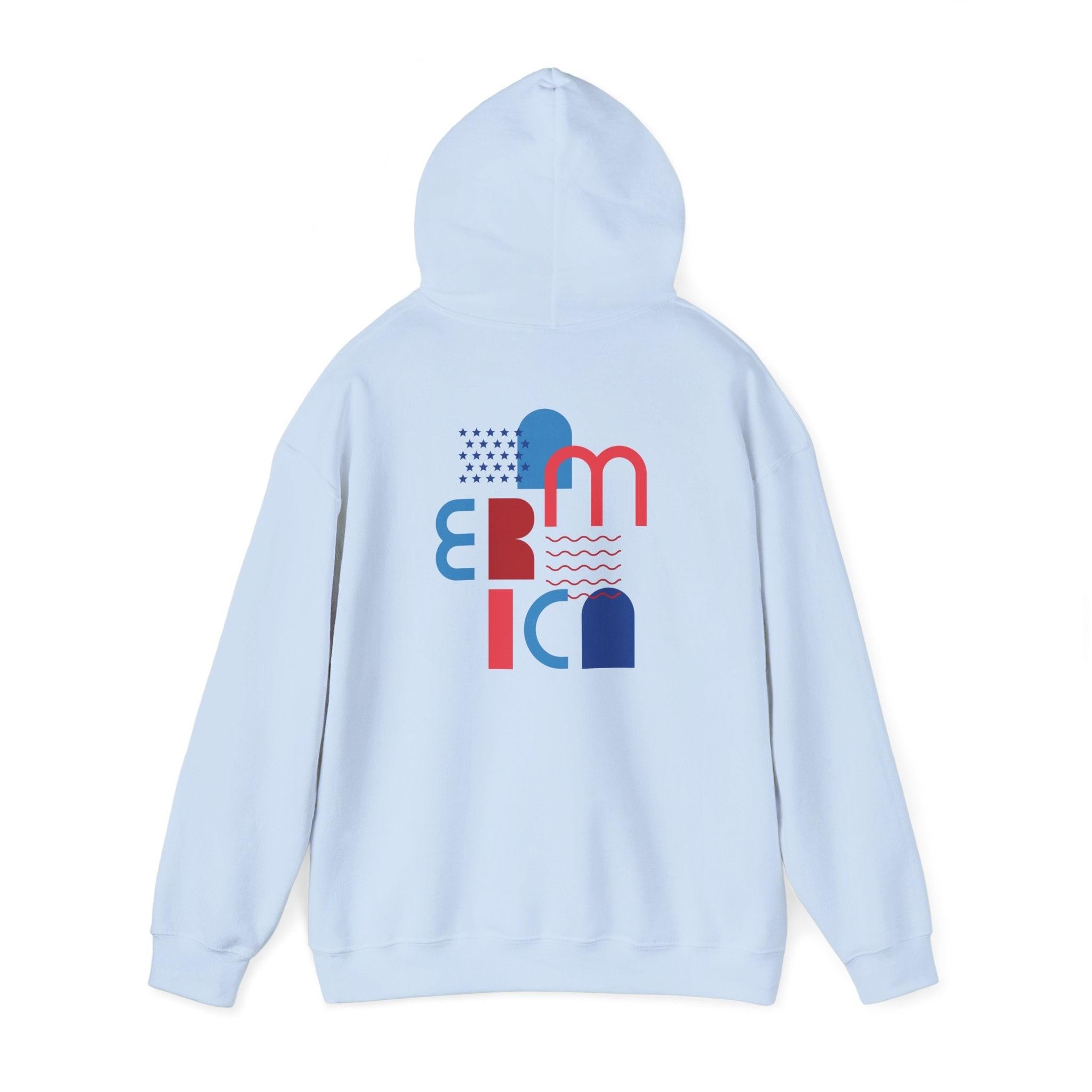 American Patriot Graphic Hoodie — Patriotic Fourth of July Sweatshirt.