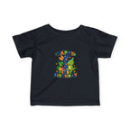 Happy 1st Birthday Infant Tee — Colorful Dino First Birthday Shirt