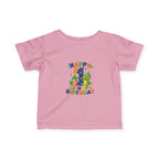 Happy 1st Birthday Infant Tee — Colorful Dino First Birthday Shirt